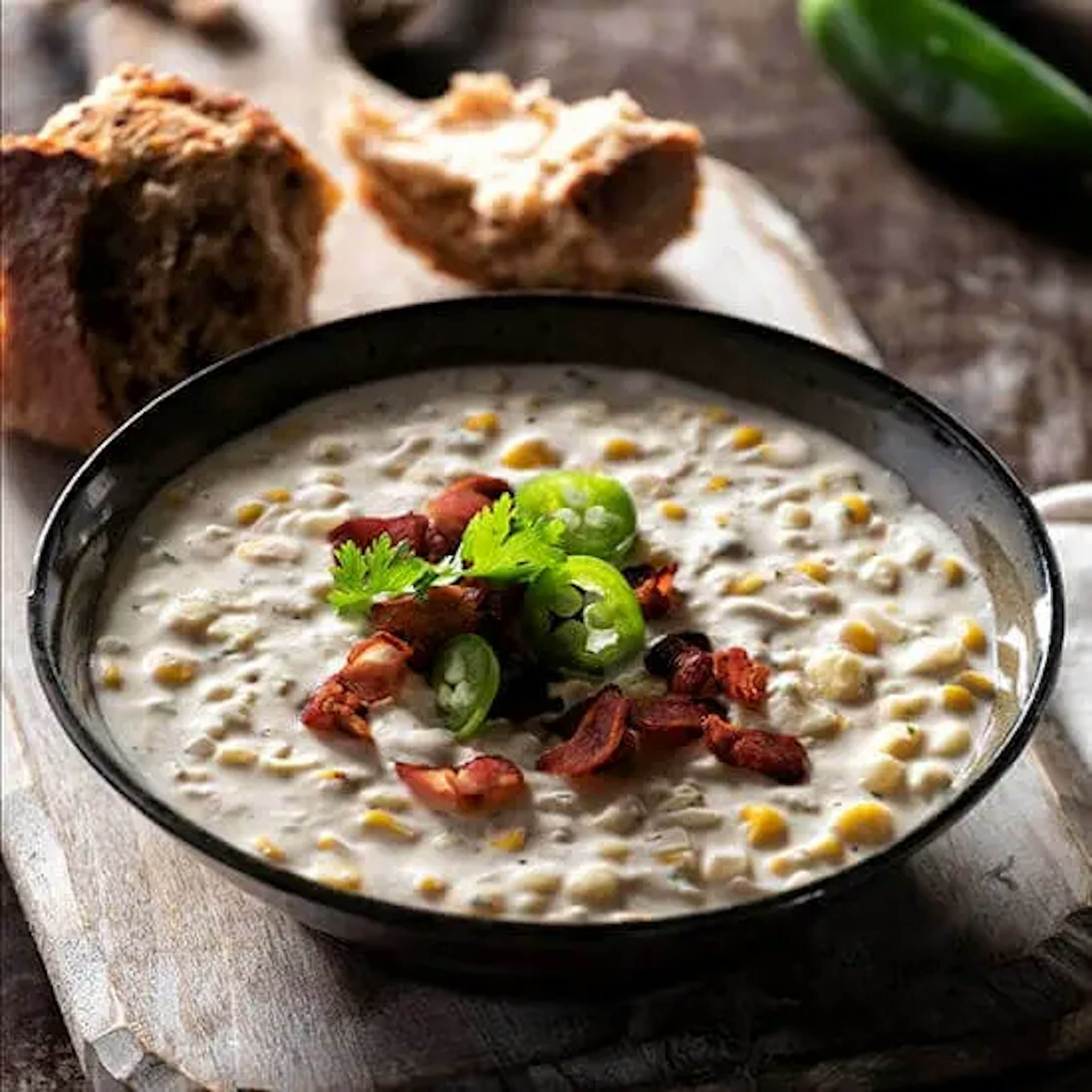 Roasted Corn & Jalapeño Cauliflower Chowder