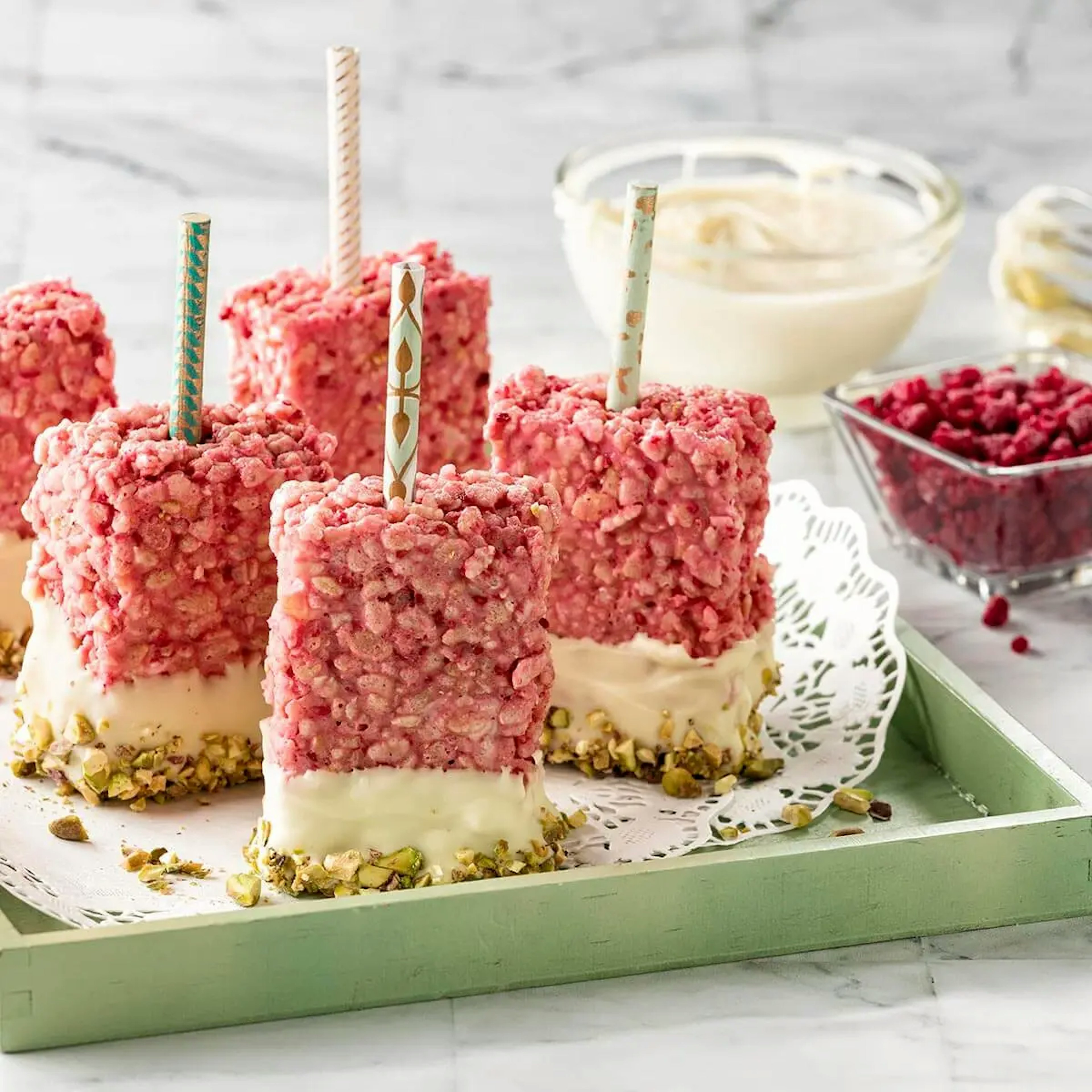 Raspberry Rice Krispies Treats Recipe Card