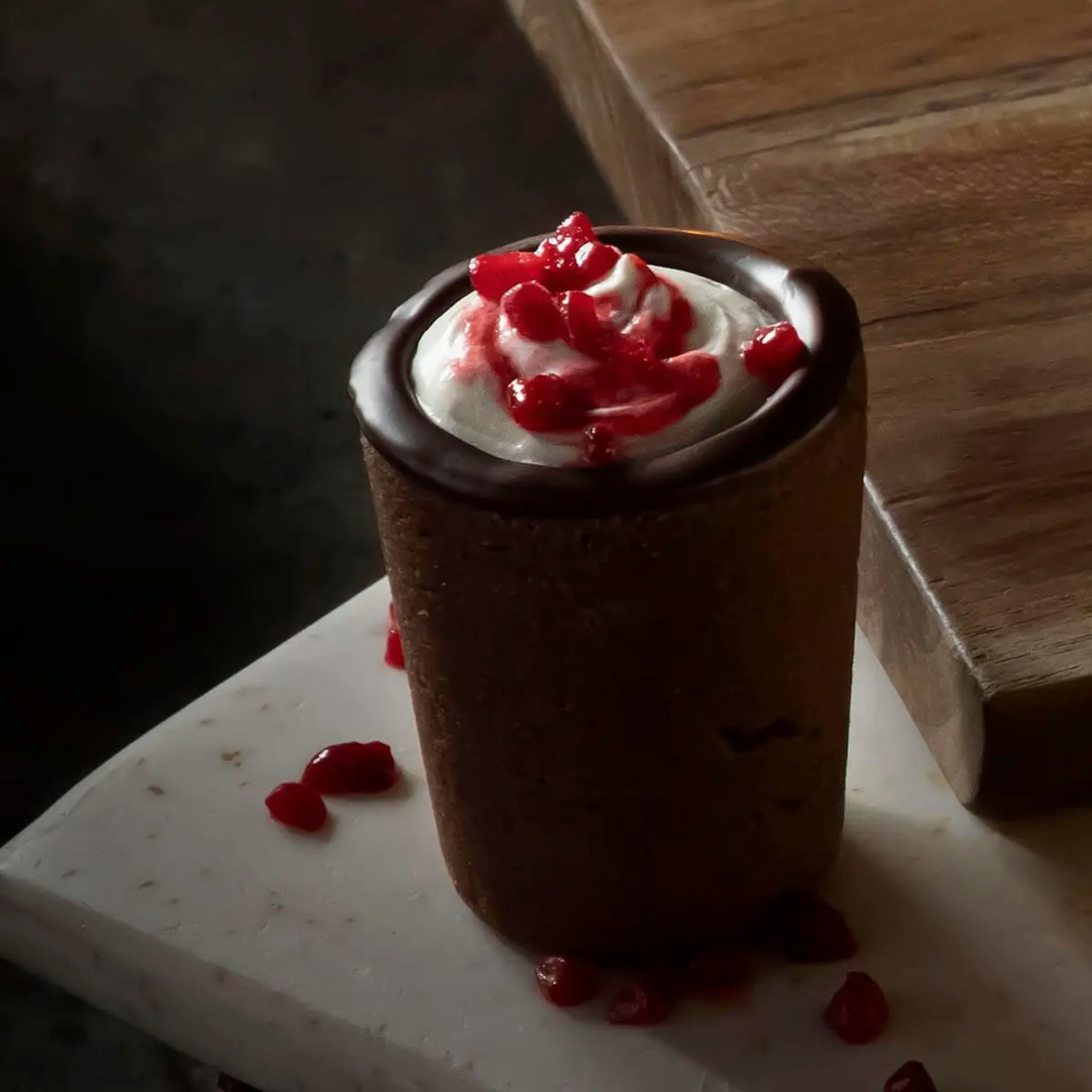 Chocolate Shot with Raspberry Filling