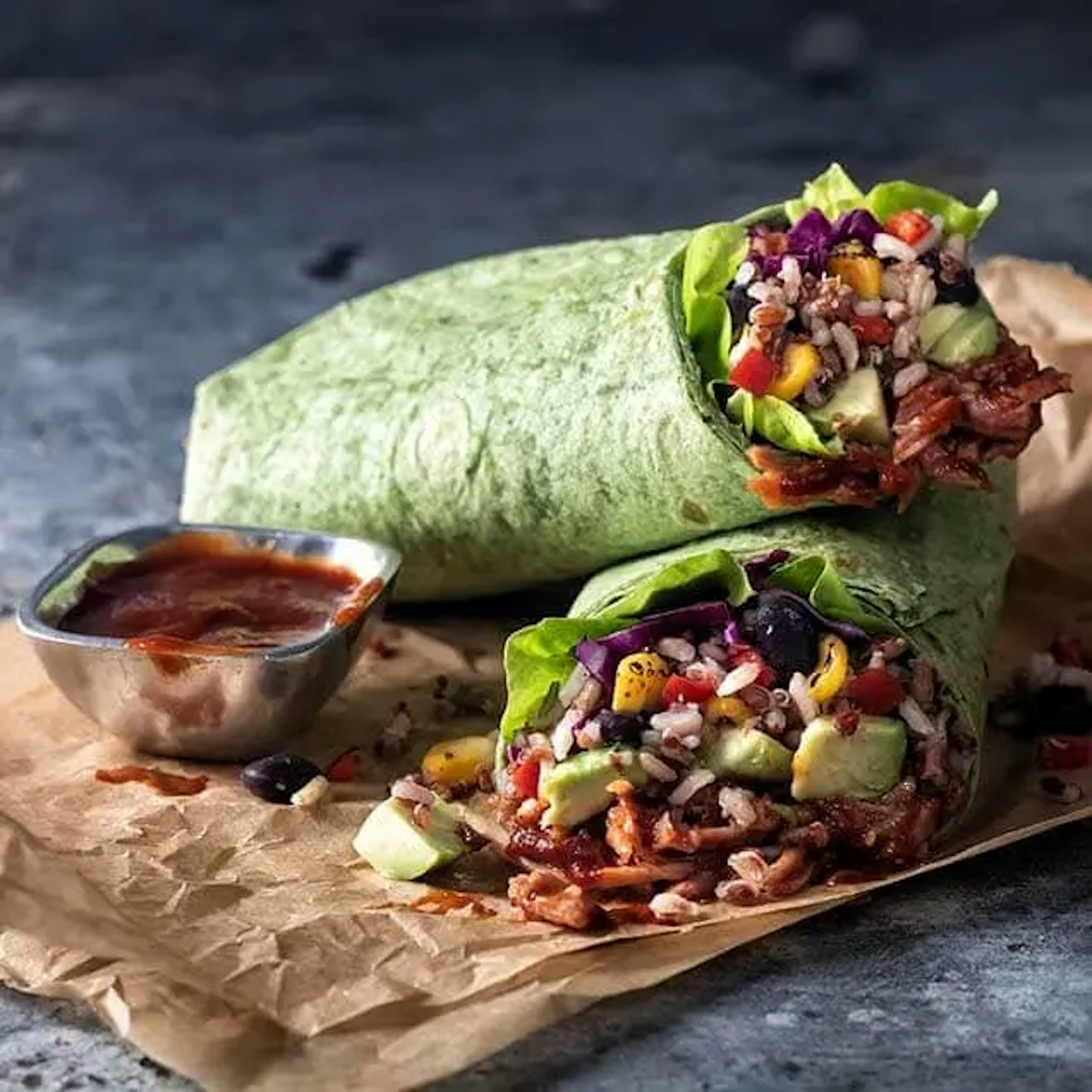 BBQ Pork and Exotic Grain Wrap