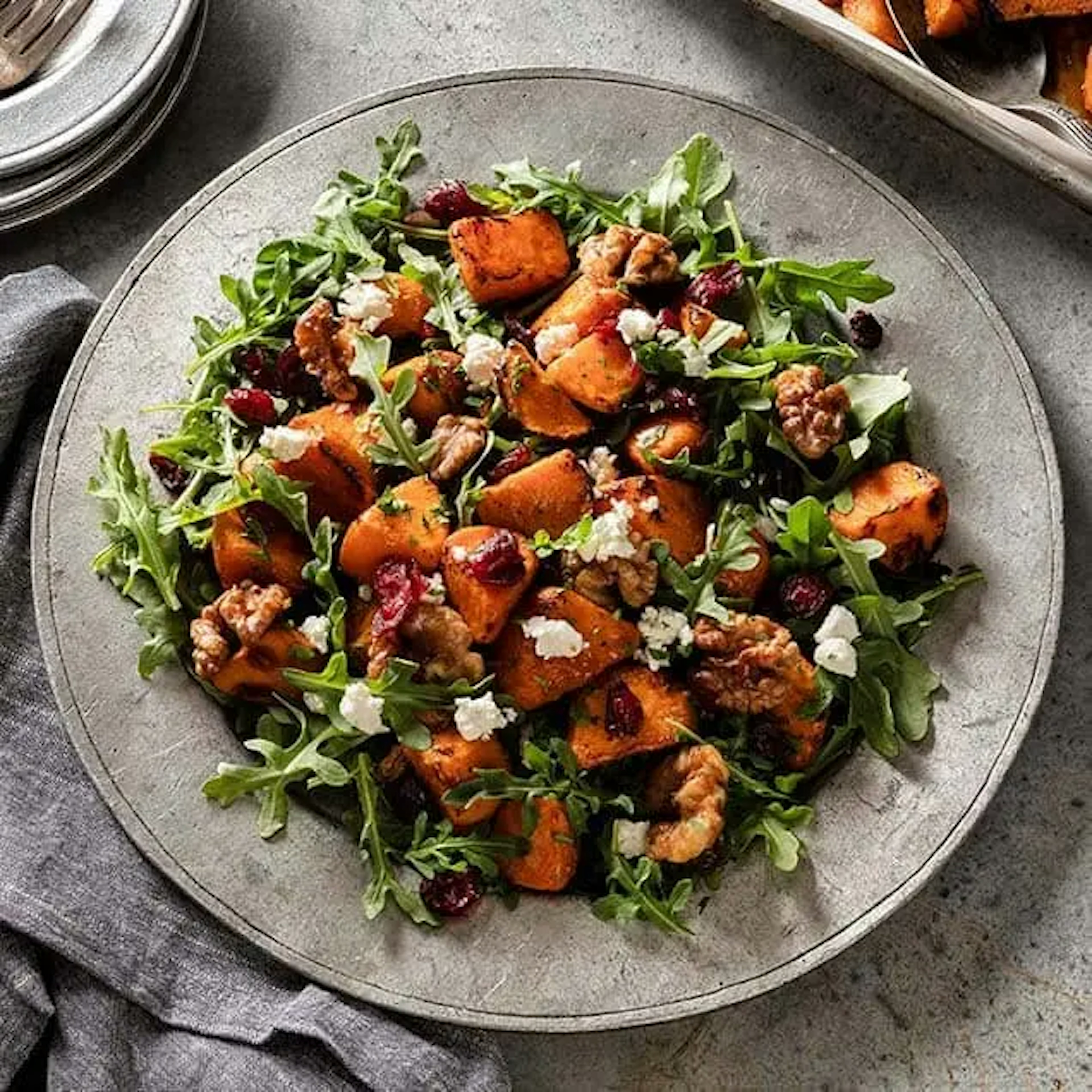 Maple, Bacon, Sweet Potato and Arugula Salad