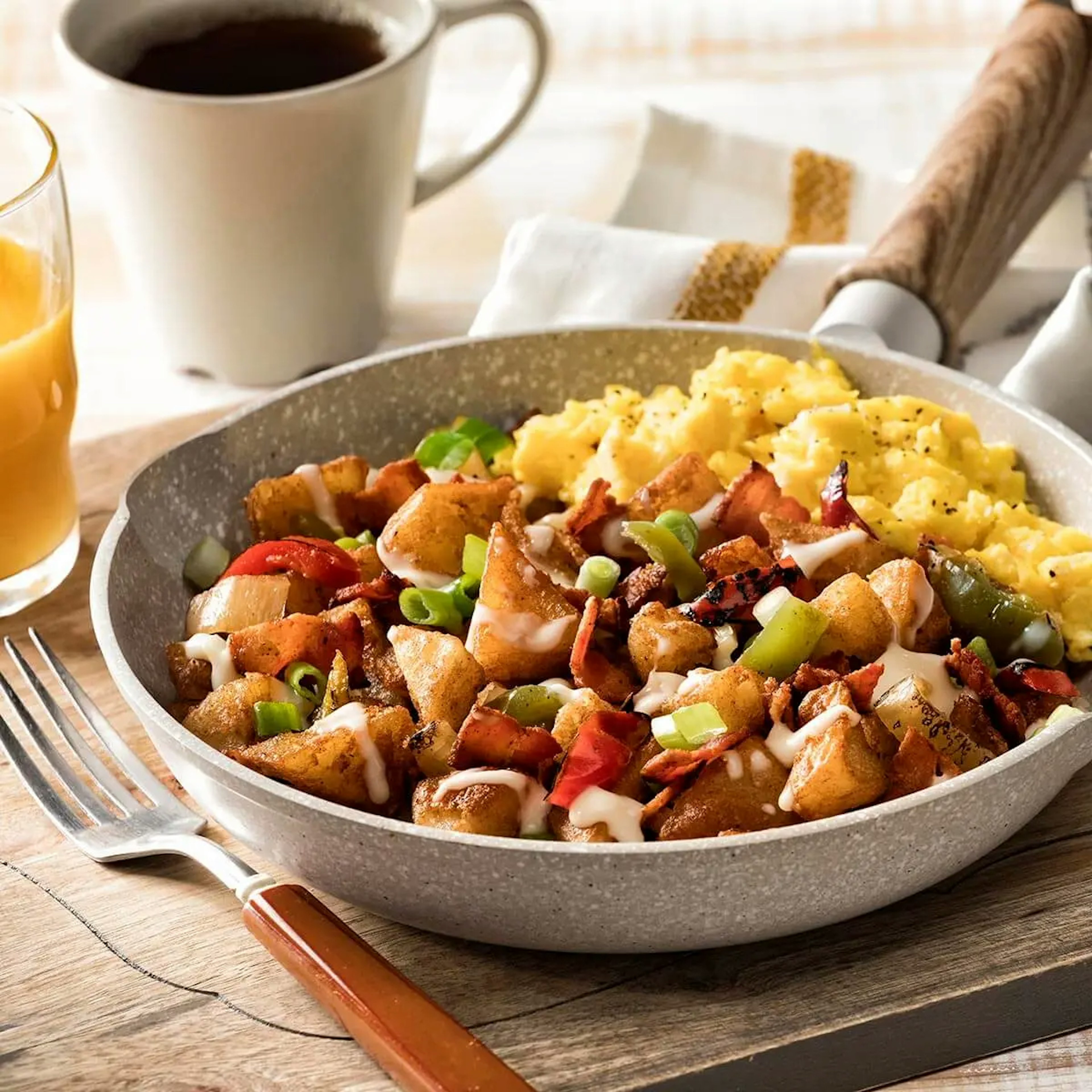 Maple Waffle Batter Bites Breakfast Hash