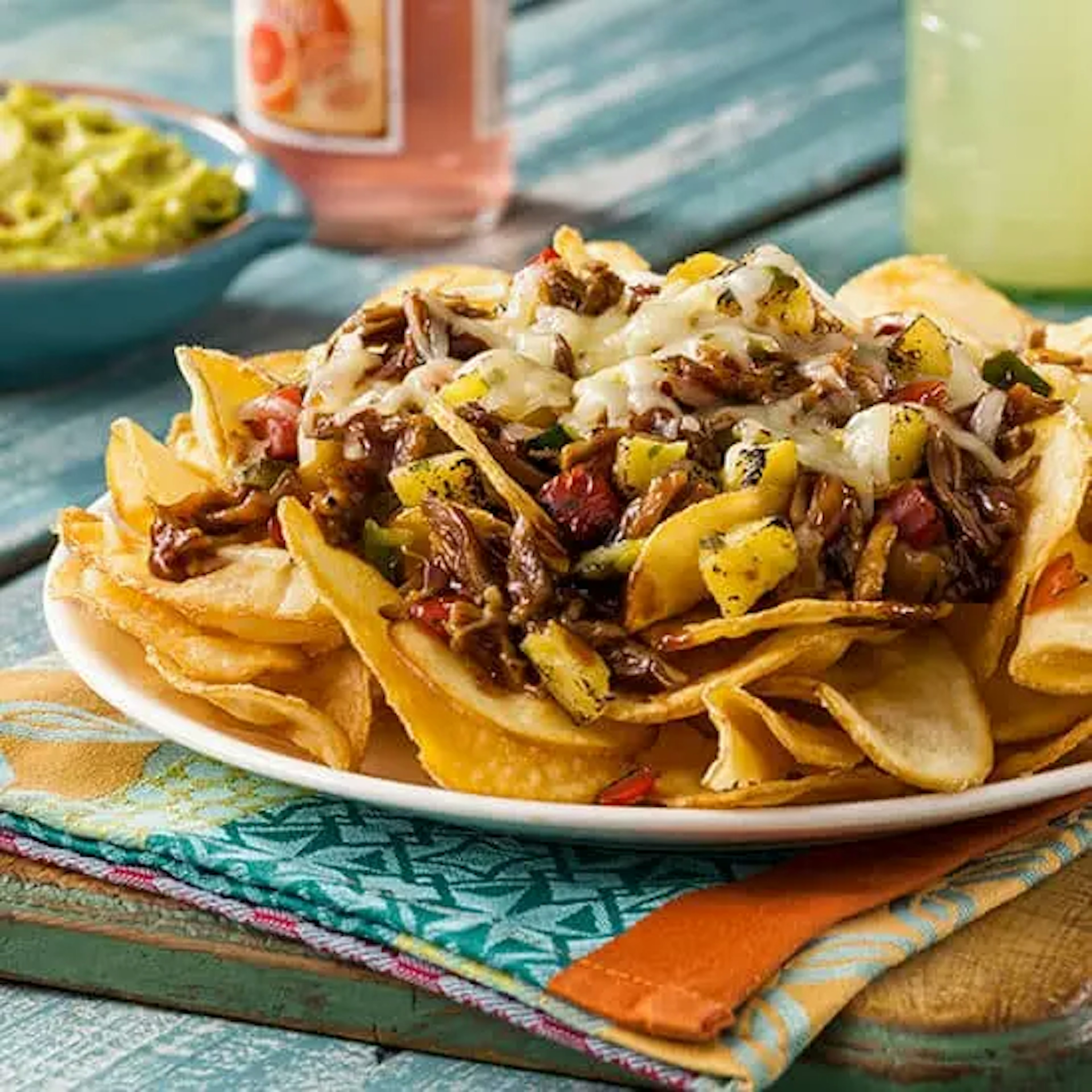 Pork Nachos with Pineapple and Peppers