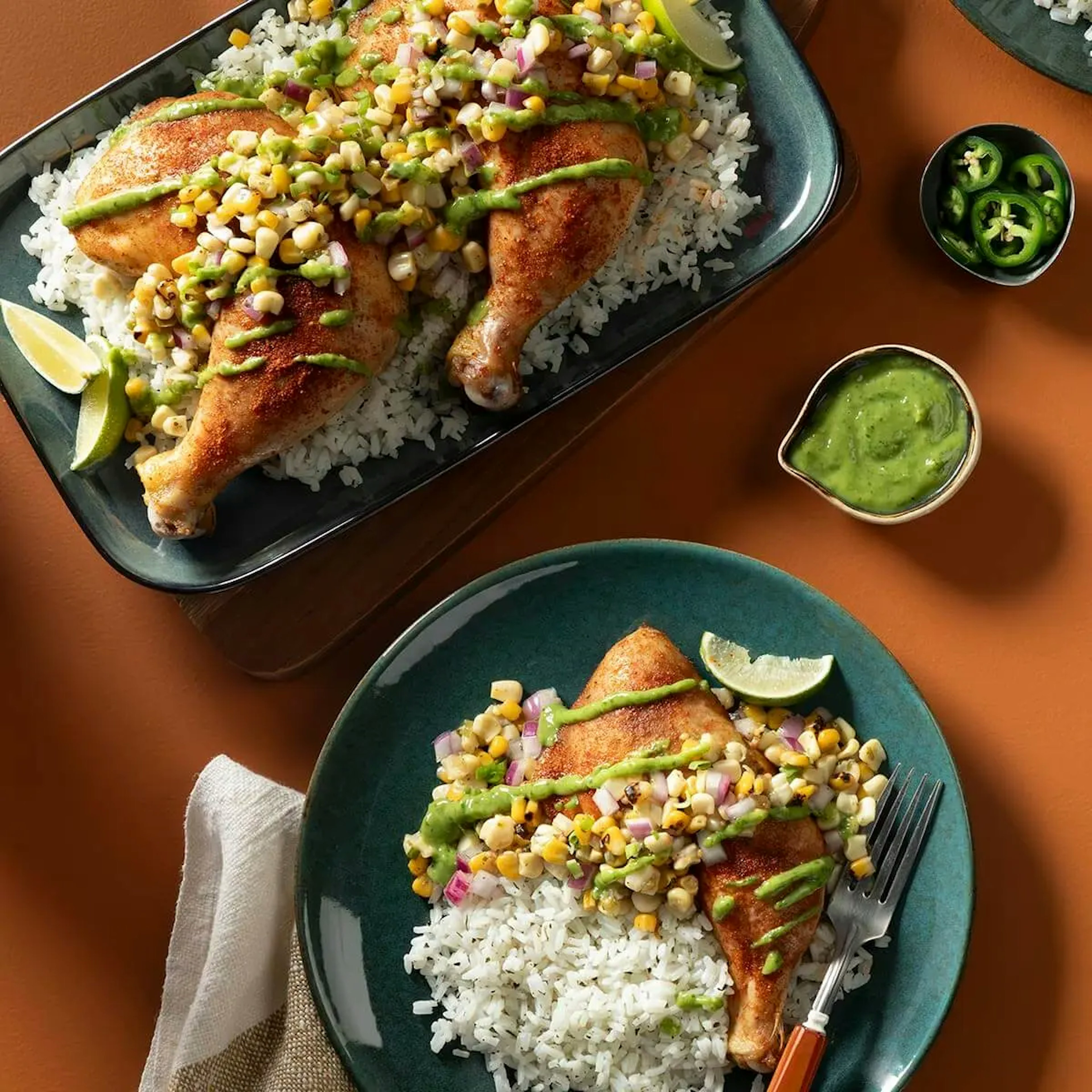 Beer Can Braised Chicken with Smoked Paprika and Cilantro-Lime Rice