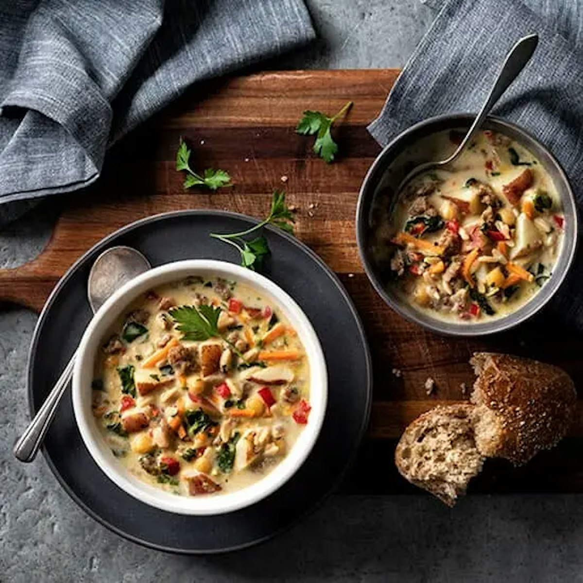 Multi Grain Orzo Garbanzo & Kale Tuscan Soup Recipe Card